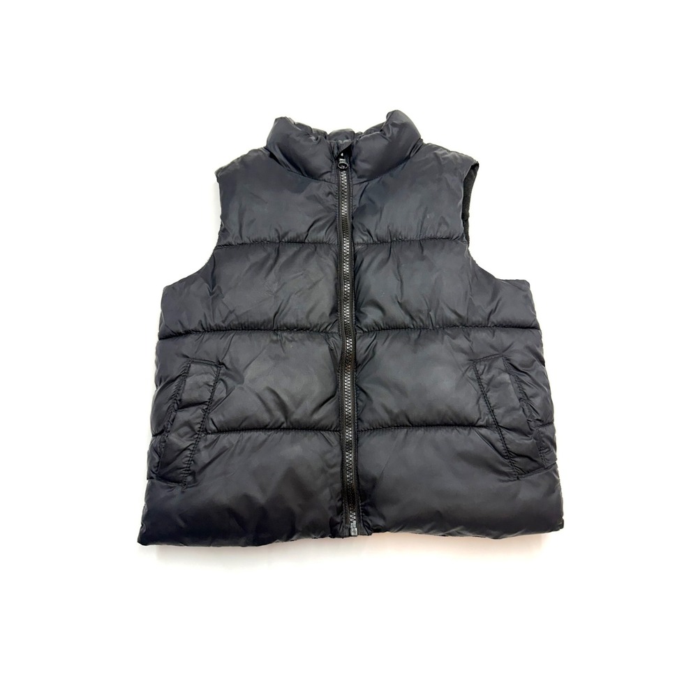 OLD NAVY Youth Boys XS 5 Black Sleeveless Full Zip Puffer Vest N15